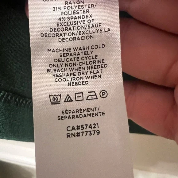 Ann Taylor Forest Green Ruffle Blouse medium - Picture 11 of 13